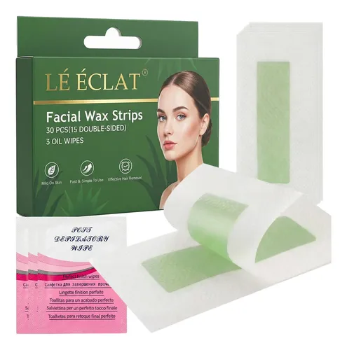 Tiras De Cera Facial Lé Éclat 30 Uds  Depilación Suave Para