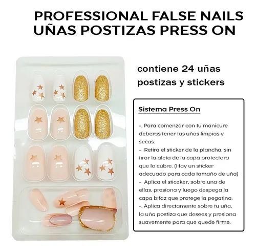 Uñas Autoadhesivas Press On  Tyl Salon Con Sticker Adhesivo