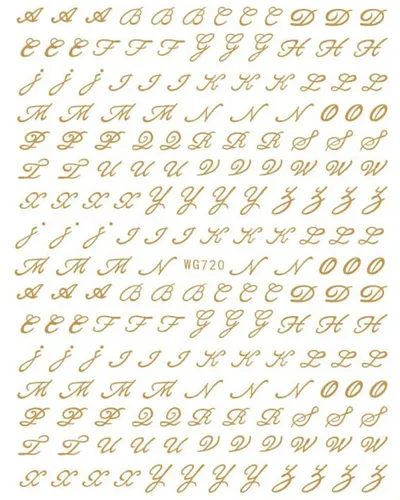Pegatinas Para Decoración De Uñas Con Letras Antiguas, 6 Hoj