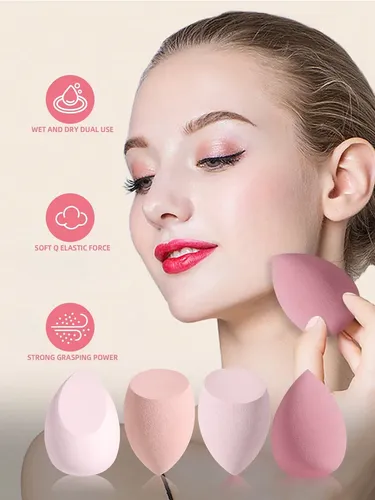 Esponjas Y Borlas Triangulares Para Maquillaje Líquido Y Pol