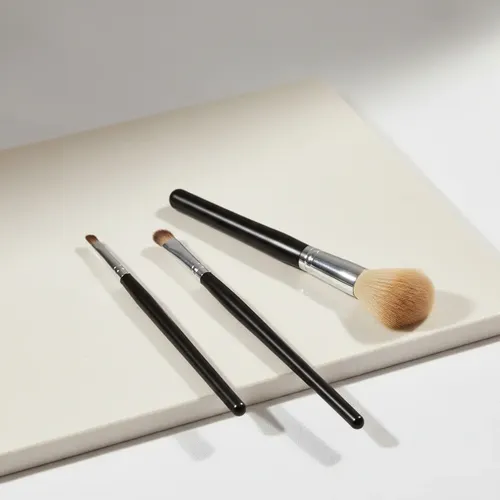 Set X3 Maquillaje Brocha+2 Pincel Ojos Pelo Natural +estuche