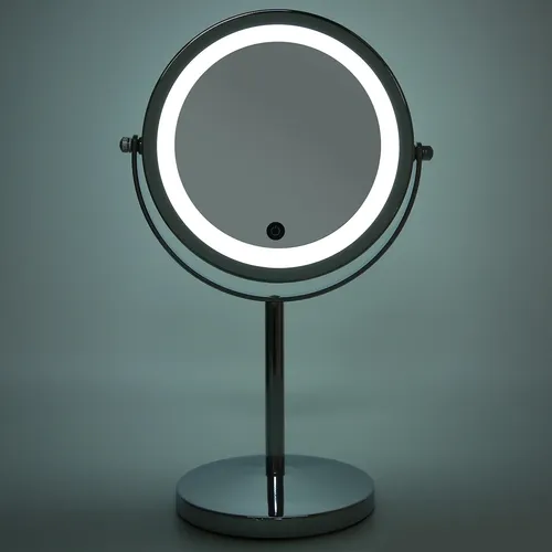 Espejo De Maquillaje Led Redondo Con Aumento De Doble Cara