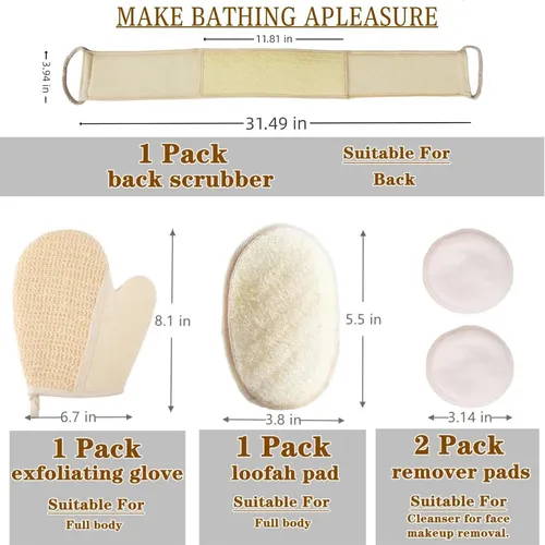 Esponja Exfoliante Natural Para Baño 5 Unidades