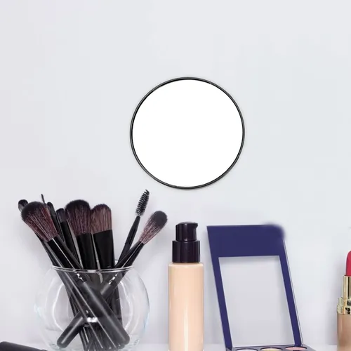 Espejo De Maquillaje Negro Con Ventosa Y Aumento 10x