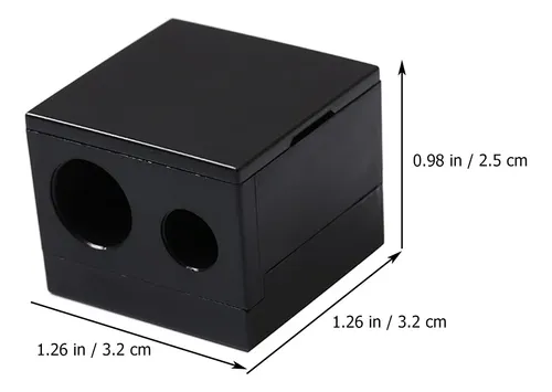 6pcs Black Double Hole Brow Pencil And Makeup Sharpener