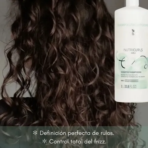 Shampoo Wella Rulos Nutricurls X1000 Nutricion Liviano Rizos