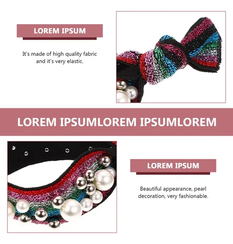 3 Bandas De Pelo Elásticas Con Perlas Creativas, Pack De 3