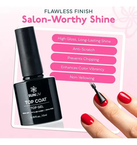 Kit Gel Sunuv 16 Colores Con Base Y Top Coat 7.5 Ml