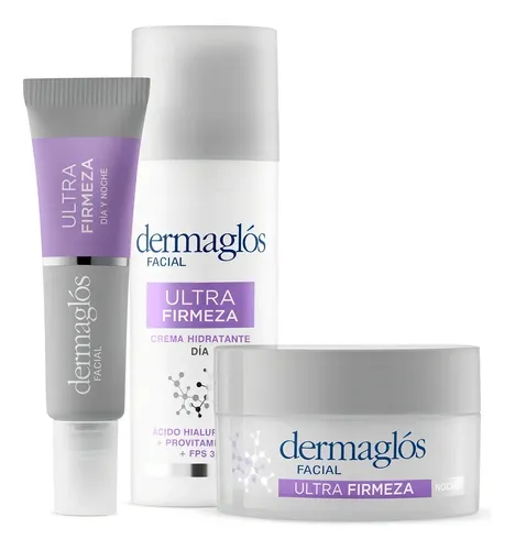 Kit Facial Dermaglós Ultra Firmeza Crema Dia Noche Ojos
