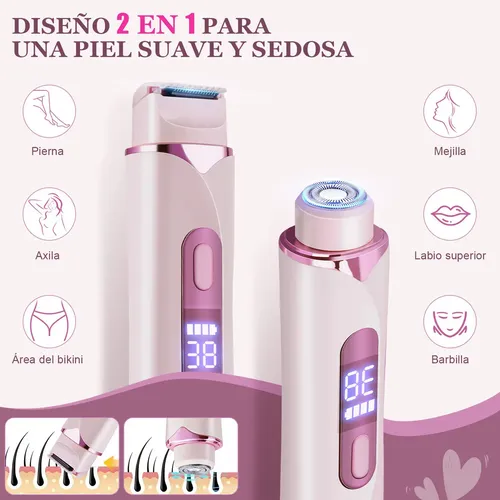 Depiladora Rasuradora Mujer Eléctrica Doble Cabeza 2 In 1