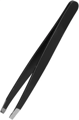 Juego De 2 Pinzas Para Cejas De Acero Inoxidable Negro