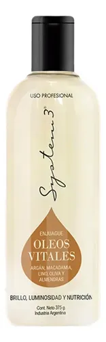 Acondicionador Enjuague Oleos Vitales System 3 X 375 Ml
