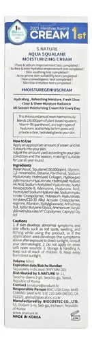Crema Hidratante S.nature Aqua Squalane Para Piel Seca 60 Ml