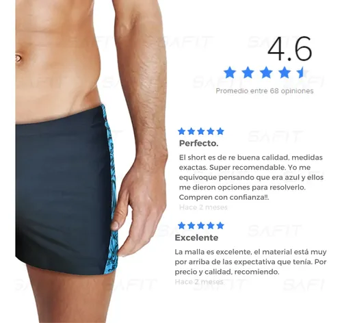 Short Malla De Natacion Safit Hombre Adulto + Gorro