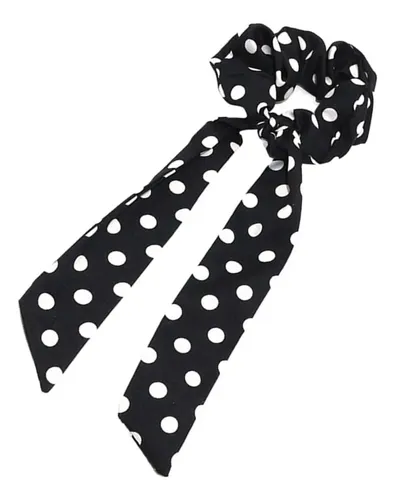 Gomas Para Mujer Con Bufanda Para El Cabello Lunares Negros