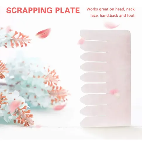 Peine Gua Sha Cuarzo Rosa Masaje Relajante