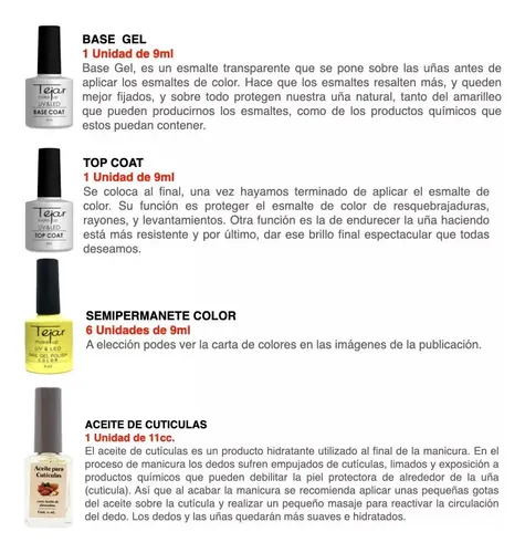 Kit Inicial X 15u. Tejar Manicuria Semipermanente Led/ Uv