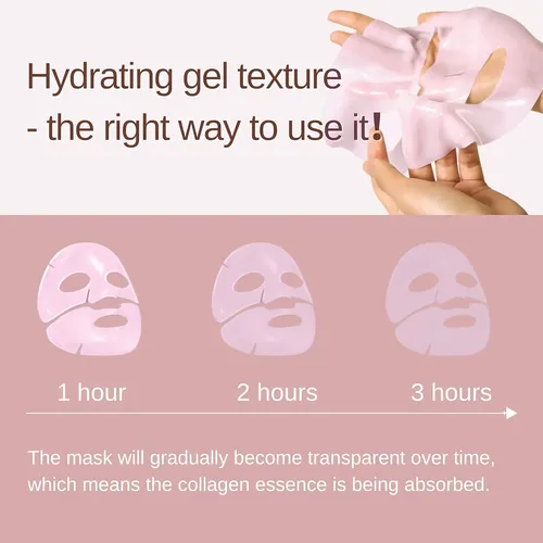 Mascarilla De Gel De Colágeno Rosa Pdrn, Reparadora E Ilumin