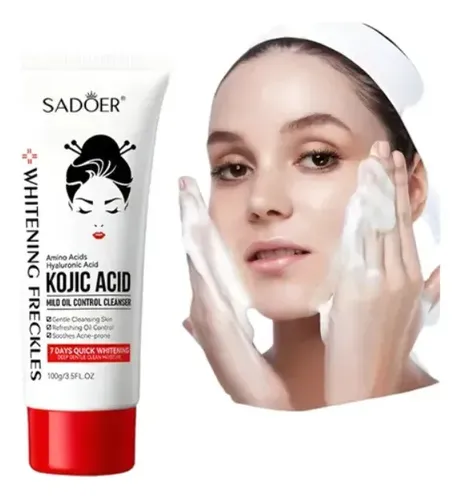 Limpiador Facial Sadoer con Ácido Kójico para Control de Grasa y Manchas, 100 g