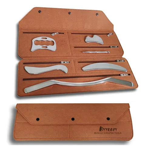 Kit 6 En 1 Gua Sha Acero Inoxidable Para Masajes