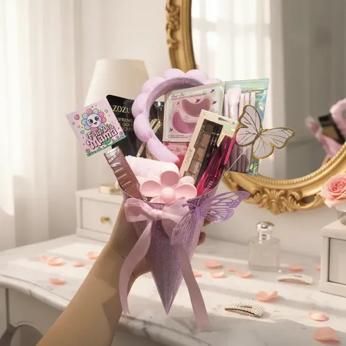 Ramo De Maquillaje Con Mascarilla Sombras Brochas Vincha