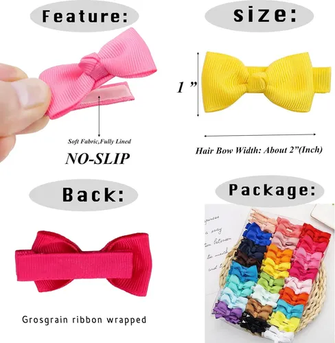 Moños Pelo Niñas 50u 25colores 5cm Con Broche