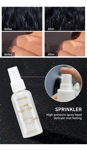 Iluminador En Aerosol Para Cuerpo Y Cabello, Color Blanco Pl