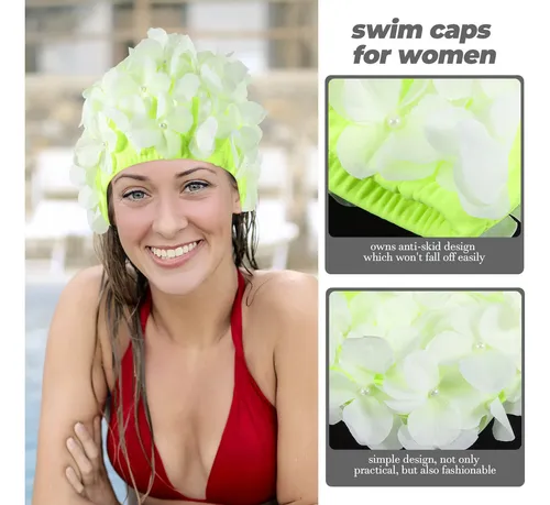Gorro De Baño Floral Para Mujer, Reutilizable