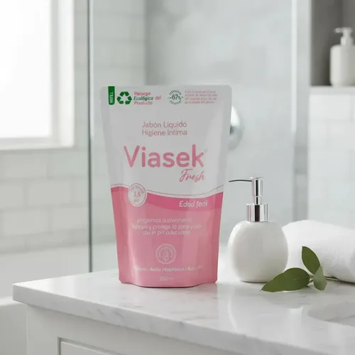 Viasek Fresh Jabón Líquido pH 3,5 Edad Fértil Refill x200ml