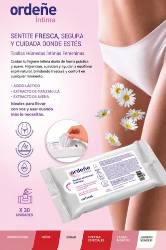 Toallitas Húmedas Íntimas Femeninas Arbell Ordeñe X30 Uni.