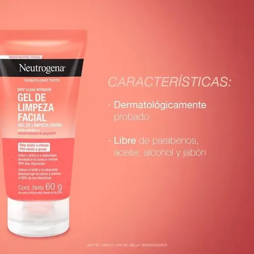 Neutrogena Gel De Limpieza Facial Piel Mixta A Oleosa 150 Gr