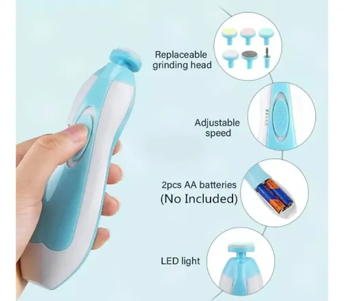 Torno Lima Para Uñas Cortador Eléctrico Para Bebes Con Luz