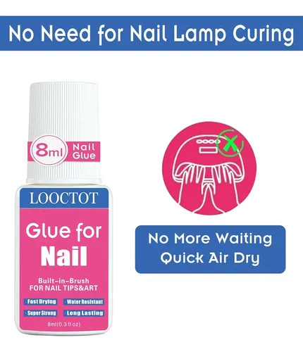 Pegamento Para Uñas Postizas Con Pincel 8ml X2 Fuerte