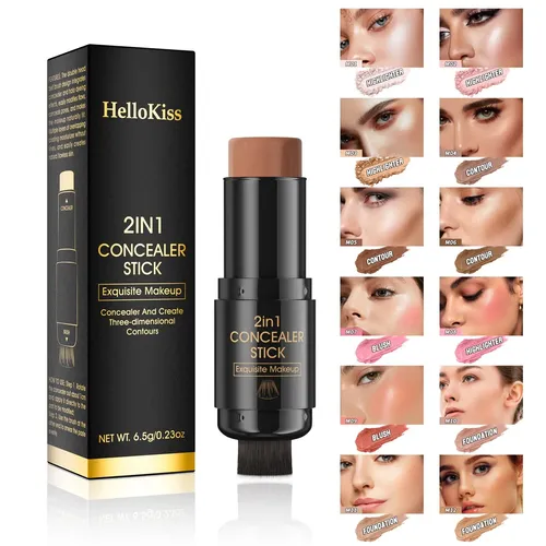 Iluminador De Contorno De Larga Duración Hellokiss 3 En 1