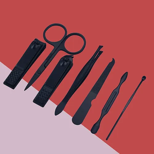 7 Piezas De Un Juego De Tijeras De Uñas De Acero Inoxidable
