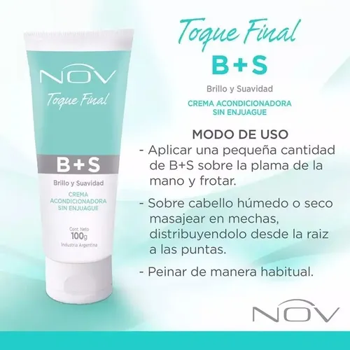Crema Acondicionadora Sin Enjuague Nov Toque Final 100 Gr