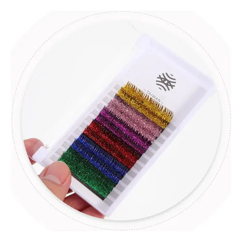 6 Pares De Pestañas Con Purpurina De Colores Para Cosplay