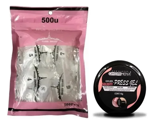 Kit Soft Gel 500 Tips Paris Night + Gel Solido Premium