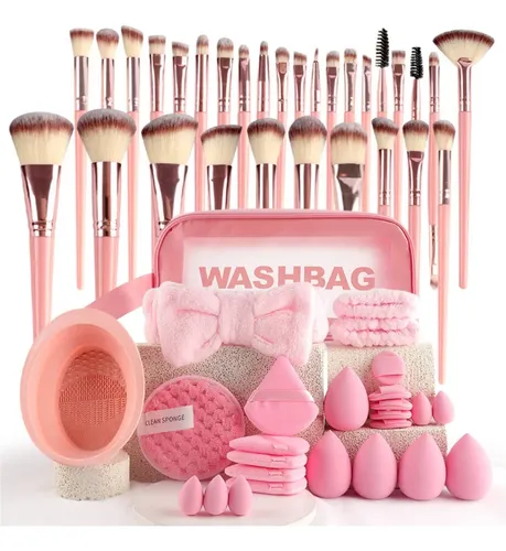Pinceles Y Accesorios De Maquillaje Profesionales Rosas. ‘