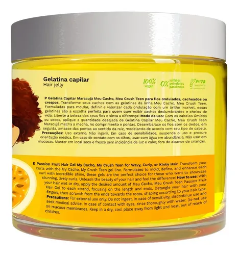 Inoar Gelatina Capilar Para Rulos Meu Cacho Maracuya X500ml