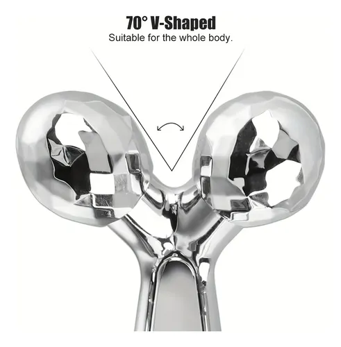 Masajeador Facial Gua Sha De Acero Inoxidable Roller Eye 3d  Plateado