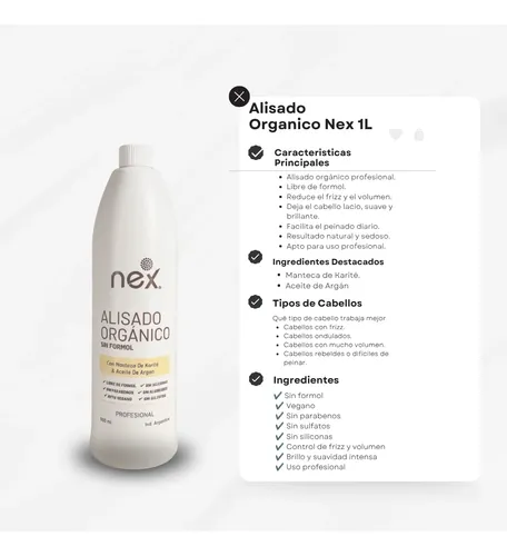 Alisado Orgánico Sin Formol Nex + Nutricion Karseell +gorro