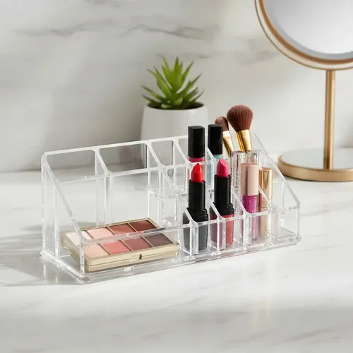 Organizador Maquillaje Acrílico Belleza Porta Cosméticos Traslúcido