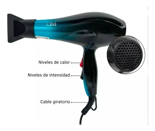 Secador De Pelo Om 4 En 1 2200w Color Turquesa