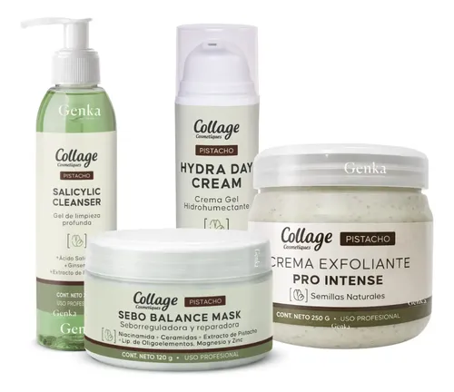 Kit Skincare Profesional Pistacho Piel Grasa Y Acne Collage