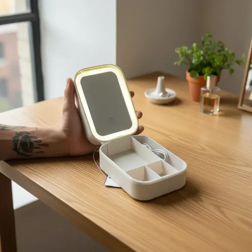 Espejo Organizador Maquillaje Con Luz Led