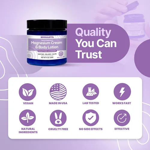 Nighttime Magnesium Body Cream With Lavender. Extra Lavender-4 Fl Oz (pack Of 1)