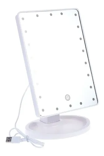 Espejo Rectangular Maquillaje 16 Luces Leds 360 A Pila