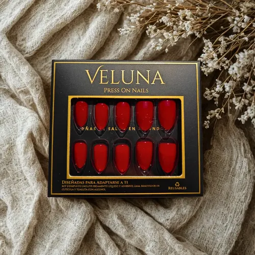 Uñas Press On Veluna Soft Gel Almendras Cortas 30u