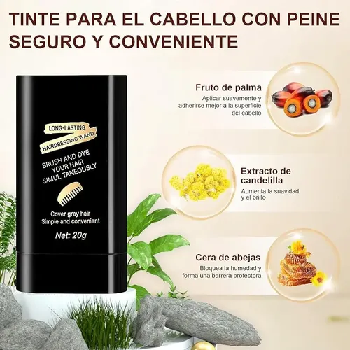 Uu2 En 1 Peine Con Tinte De Cabello, Cubre Canas En Barra Pa